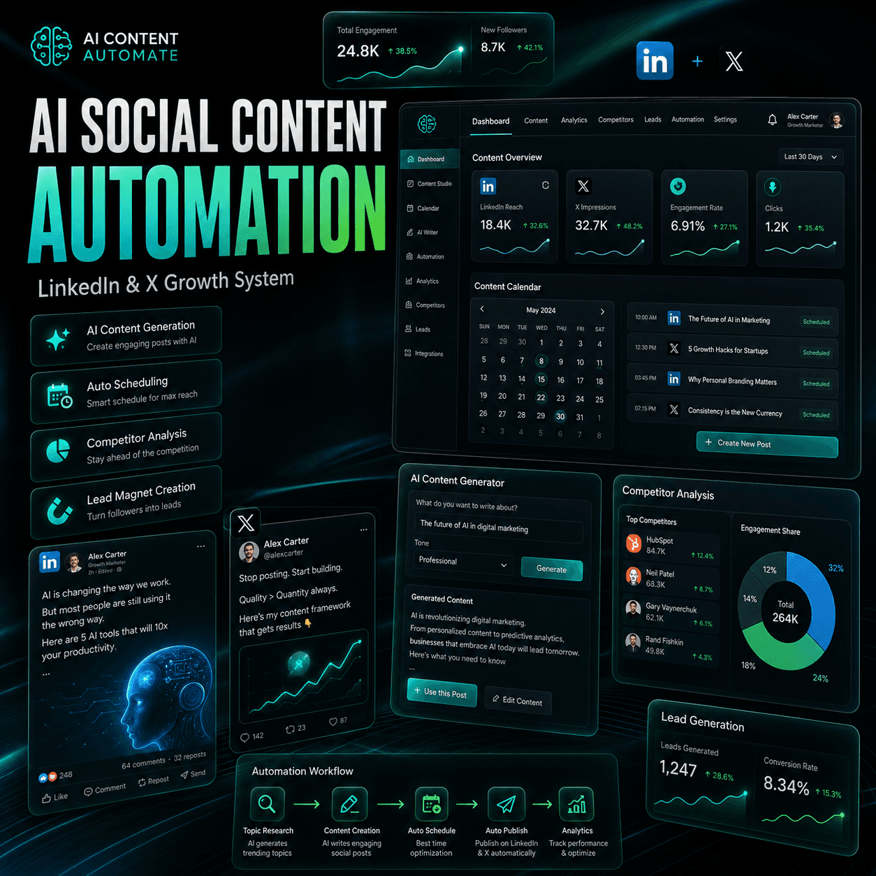 AI-Driven Social Content & Lead Generation System